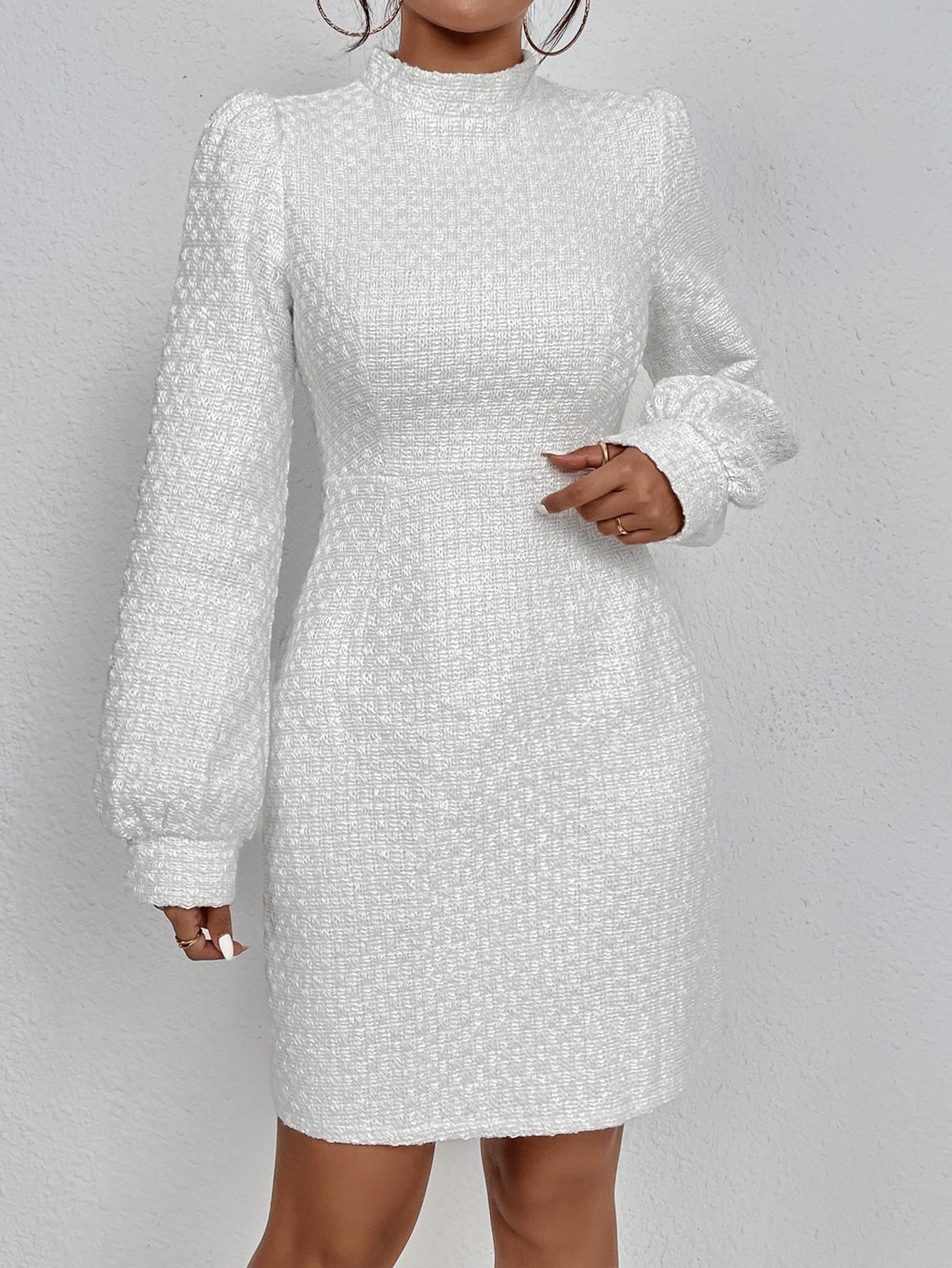 Vestido Midid Branco elegante- Francis Outono/ inverno