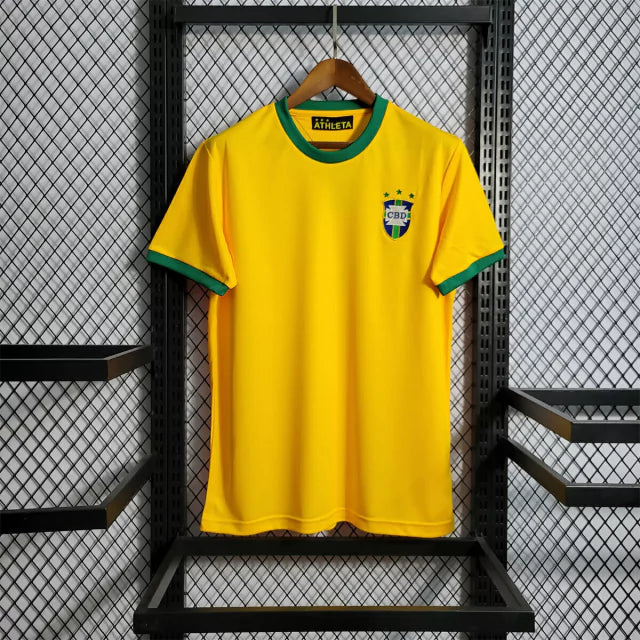 Camisa Brasil Retrô 1970 Amarela Tri Campeão Masculina