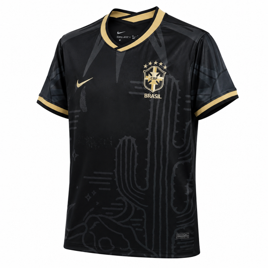 Camisa Seleção Brasileira Concept Nordeste Preta Masculina Edição Especial