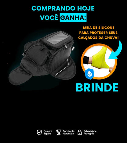 Bolsa de Tanque com Fixação Por Imãs + Meia de Silicone Impermeável de Brinde! (SOMENTE HOJE)