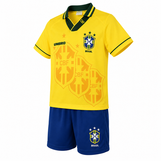 Kit Infantil Brasil Retrô 1994 Amarelo Tetra Campeão