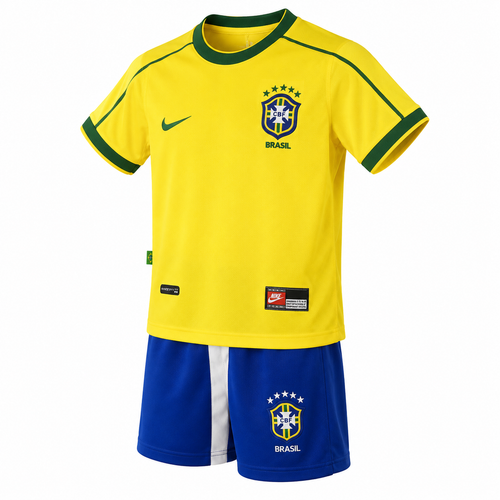 Kit Infantil Brasil Retrô 1998 Amarelo Copa da França