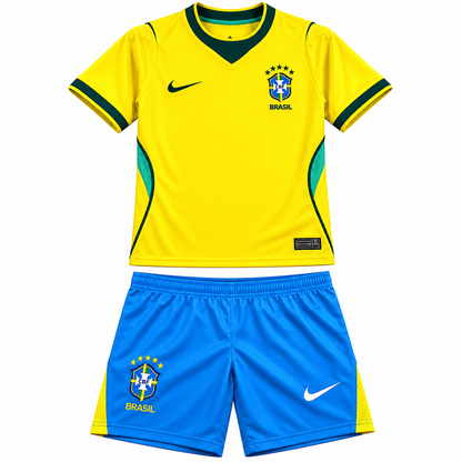 Kit Infantil Seleção Brasileira I 2026 Amarelo Home