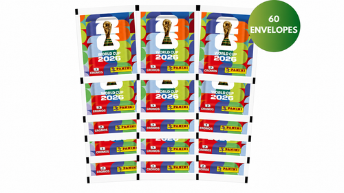 Kit 60 Envelopes Figurinhas Copa do Mundo 2026 + Cartela Capa Comum