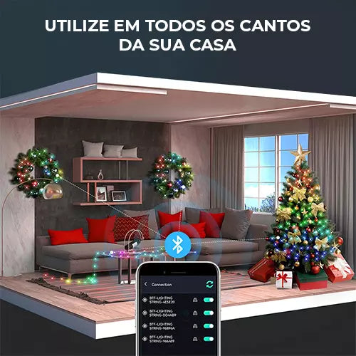 Luzes Externas de Natal com APP Wi-Fi e Bluetooth – Smart Led  (Promoção de Natal)