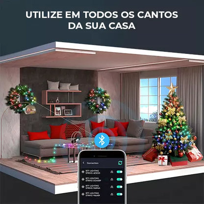 Luzes Externas de Natal com APP Wi-Fi e Bluetooth – Smart Led  (Promoção de Natal)