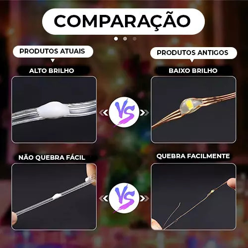 Luzes Externas de Natal com APP Wi-Fi e Bluetooth – Smart Led  (Promoção de Natal)