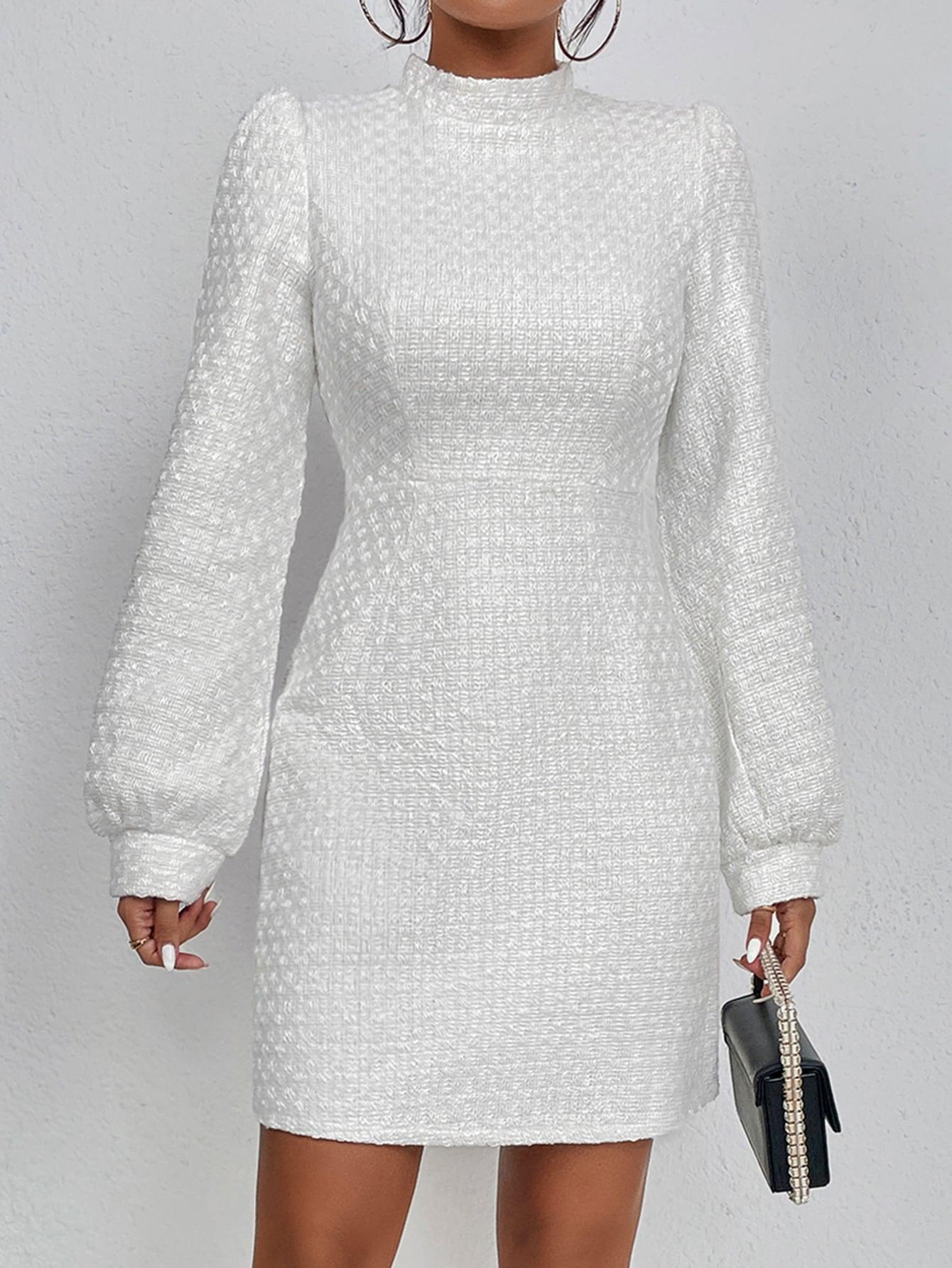 Vestido Midid Branco elegante- Francis  Outono/ inverno