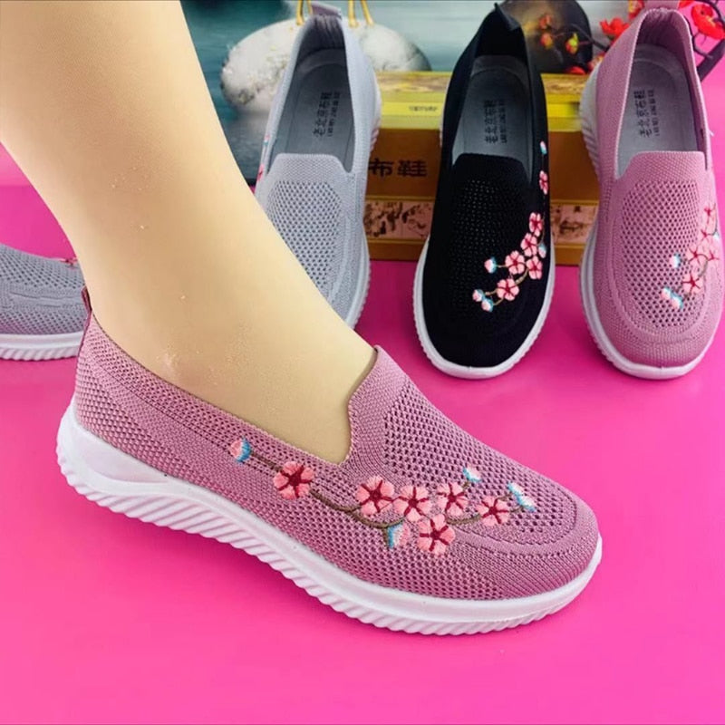 Tênis Anatômico Feminino FLORA - Feito Em Malha Elástica Respirável