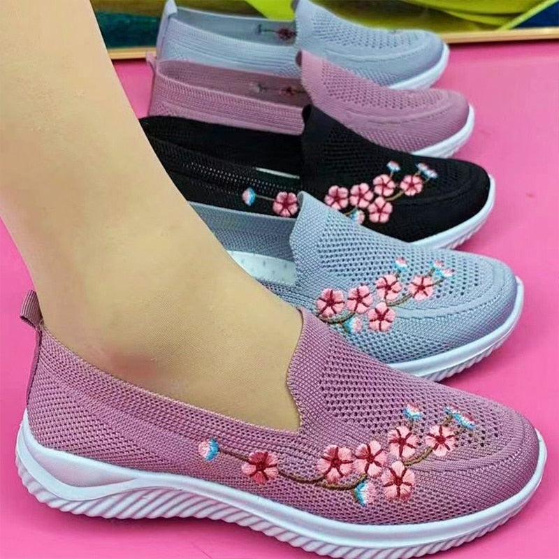 Tênis Anatômico Feminino FLORA - Feito Em Malha Elástica Respirável
