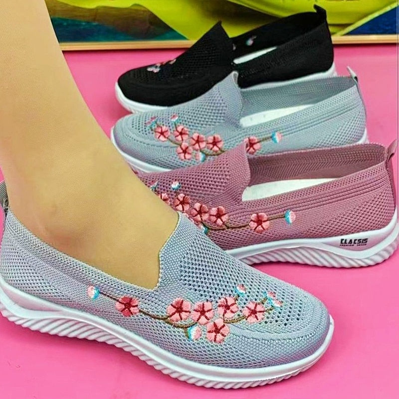 Tênis Anatômico Feminino FLORA - Feito Em Malha Elástica Respirável