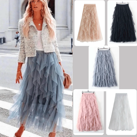 Saia de Tule - Modelo Midi + Brinde 1 Par De Brinco Banhado a Ouro