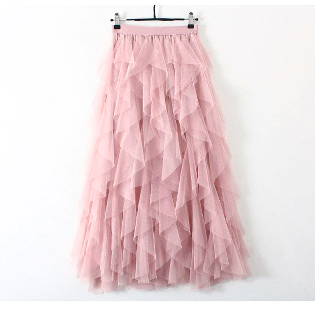 Saia de Tule - Modelo Midi + Brinde 1 Par De Brinco Banhado a Ouro