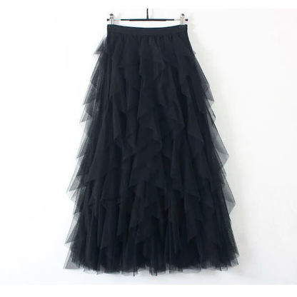 Saia de Tule - Modelo Midi + Brinde 1 Par De Brinco Banhado a Ouro