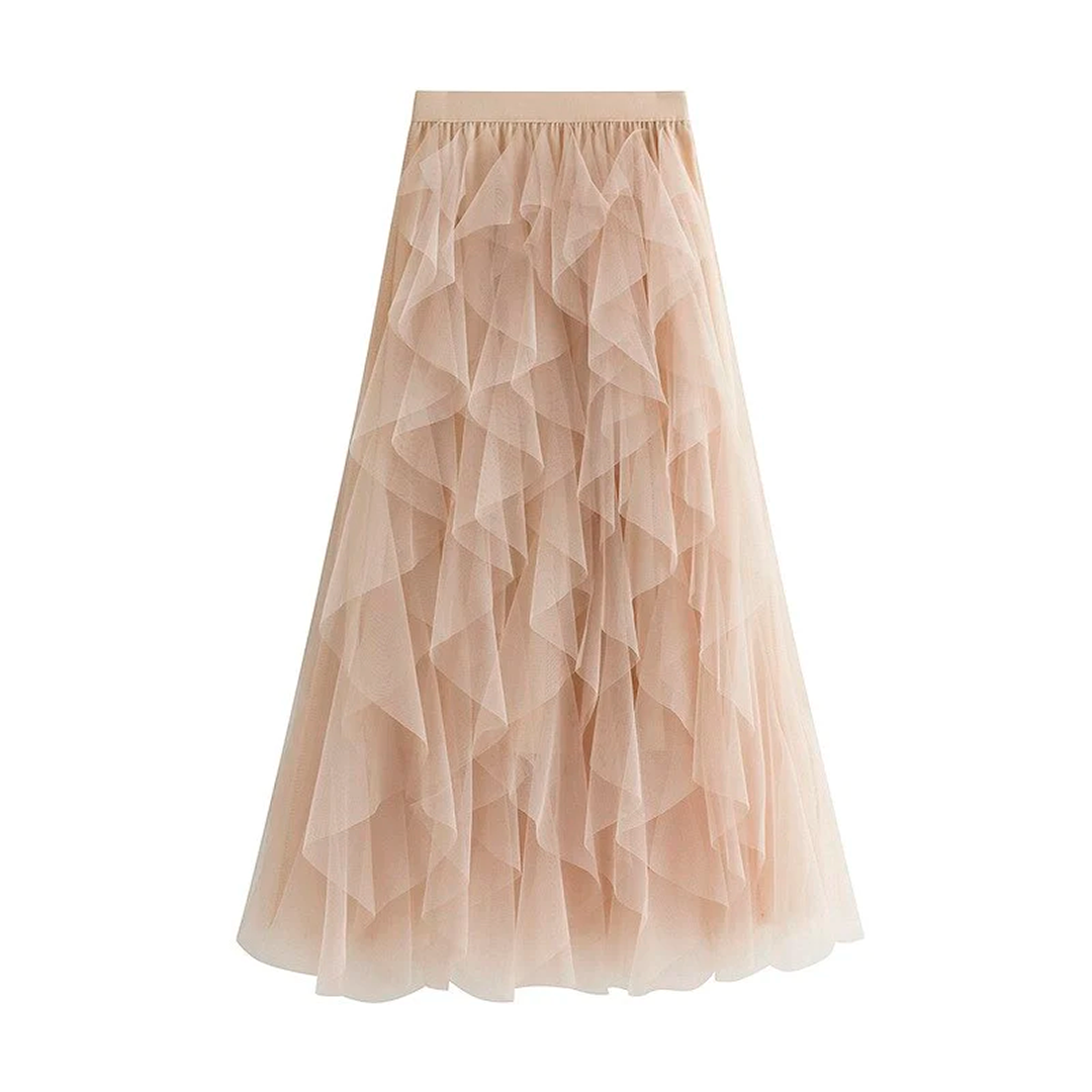 Saia de Tule - Modelo Midi + Brinde 1 Par De Brinco Banhado a Ouro