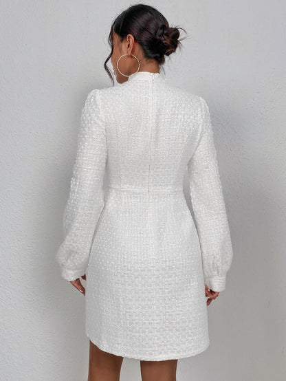 Vestido Midid Branco elegante- Francis  Outono/ inverno