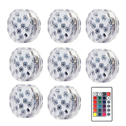 Luminárias de Piscina RGB - Kit Sem Fio Com Controle Remoto