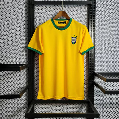 Camisa Brasil Retrô 1970 Amarela Tri Campeão Masculina