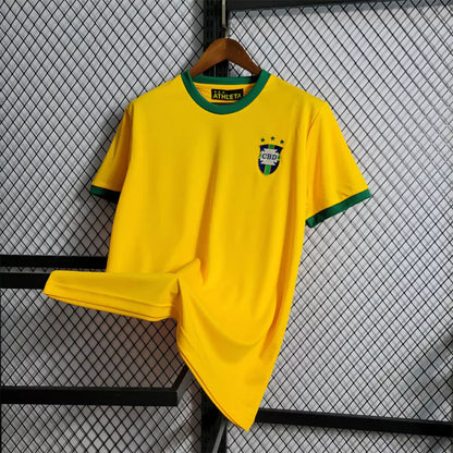 Camisa Brasil Retrô 1970 Amarela Tri Campeão Masculina
