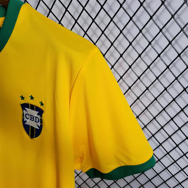 Camisa Brasil Retrô 1970 Amarela Tri Campeão Masculina
