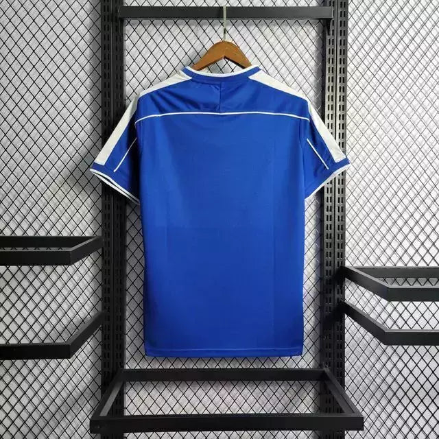 Camisa Brasil Retrô 1998 Azul Away Copa da França Masculina