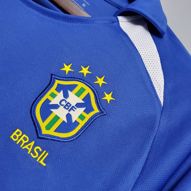 Camisa Brasil Retrô 2002 Azul Away Penta Campeão Masculina