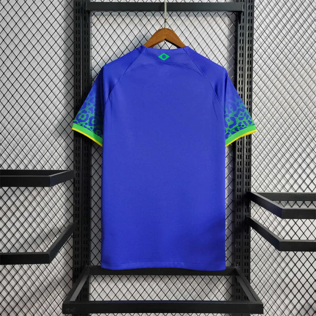 Camisa Brasil Retrô 2022 Azul Onça Away Masculina