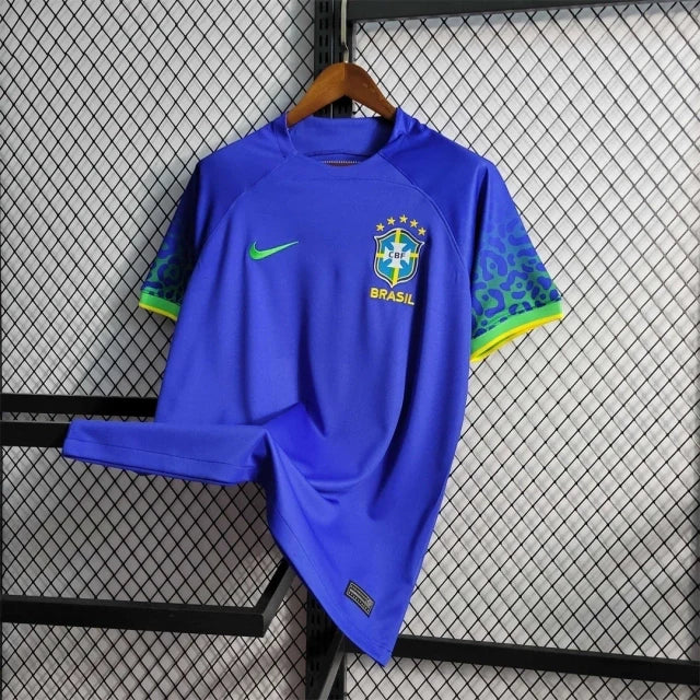 Camisa Brasil Retrô 2022 Azul Onça Away Masculina