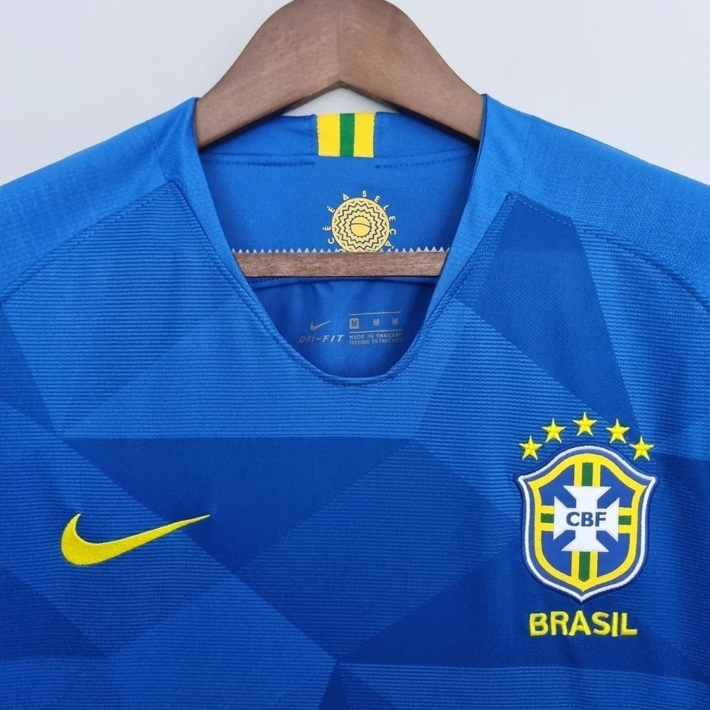 Camisa Brasil Retrô 2018 Azul Away Copa do Mundo Masculina