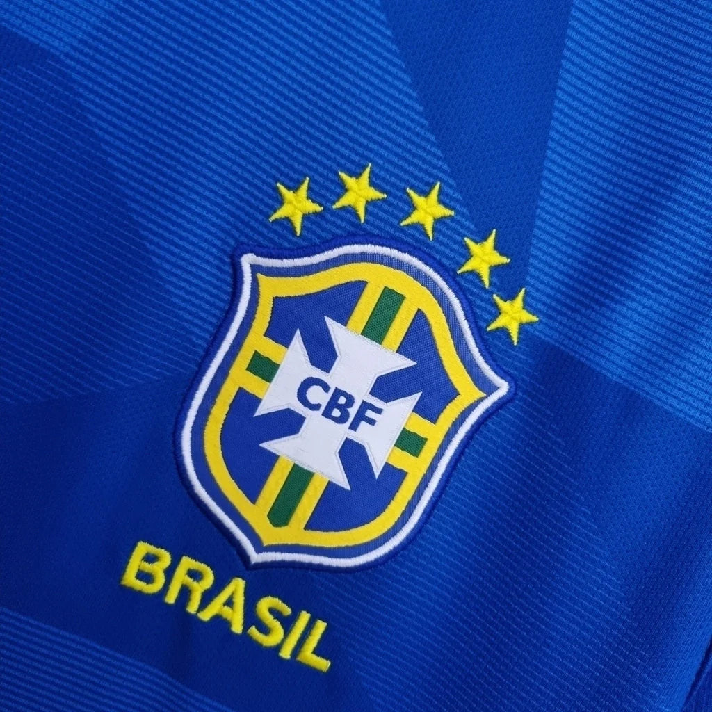 Camisa Brasil Retrô 2018 Azul Away Copa do Mundo Masculina