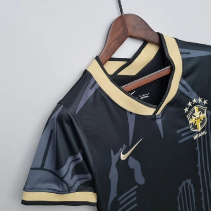 Camisa Seleção Brasileira Edição Especial Nordeste 2022/2023 Preta Dourada Feminina