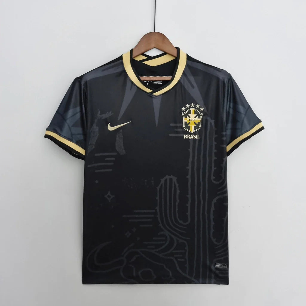 Camisa Seleção Brasileira Concept Nordeste Preta Masculina Edição Especial