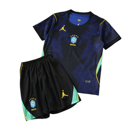 Kit Infantil Seleção Brasileira II 2026 Azul Away Copa do Mundo