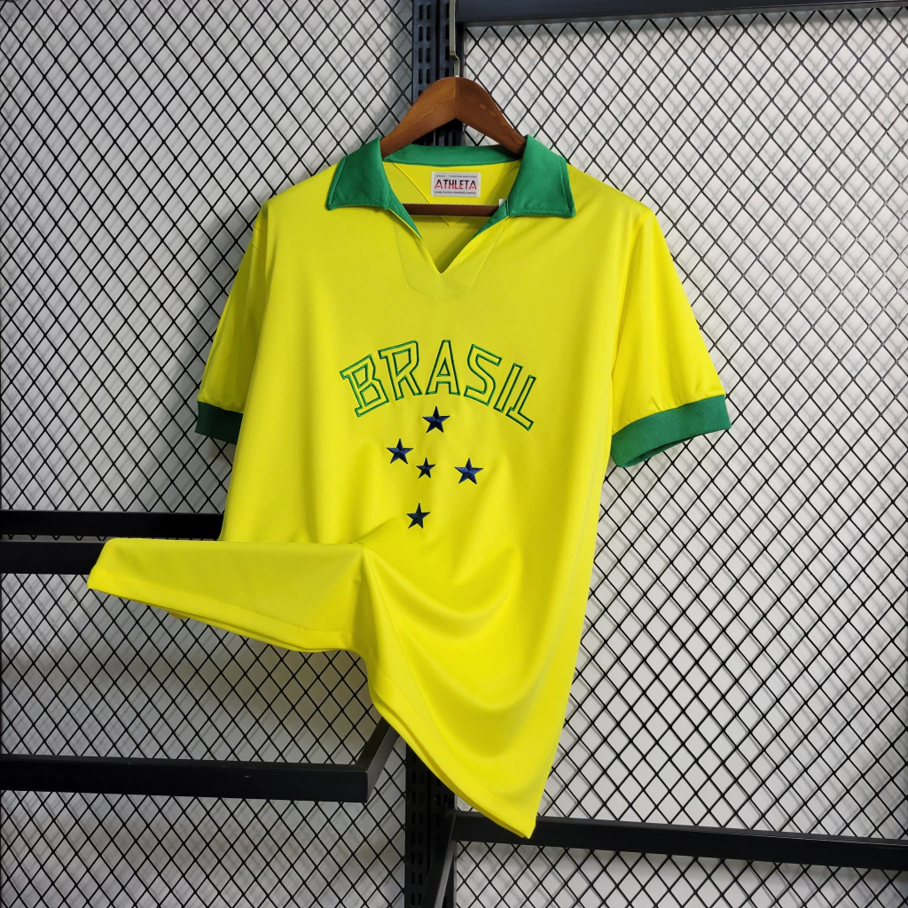 Camisa Seleção Brasileira Retrô 1958 Amarela Home