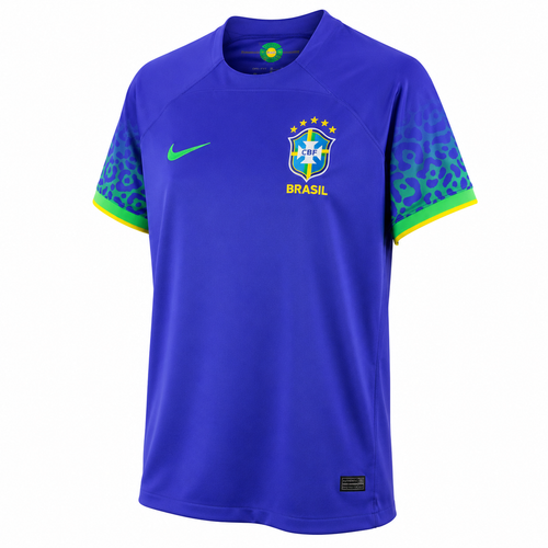 Camisa Brasil Retrô 2022 Azul Onça Away Masculina
