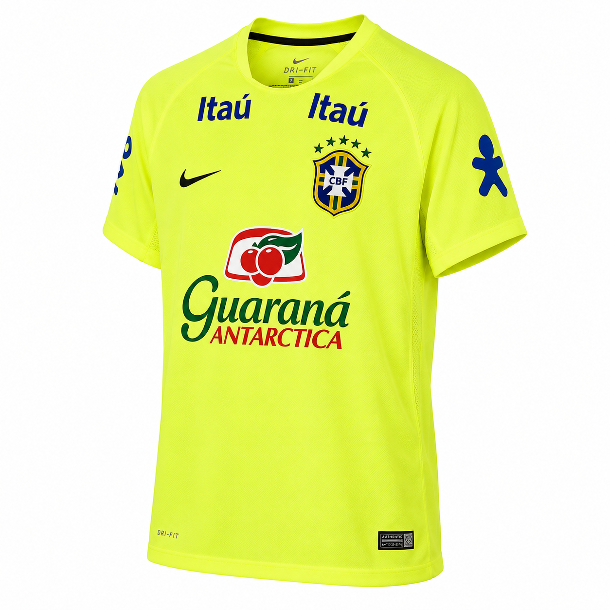 Camisa Brasil Retrô Treino 2010 Amarela Fluorescente Masculina