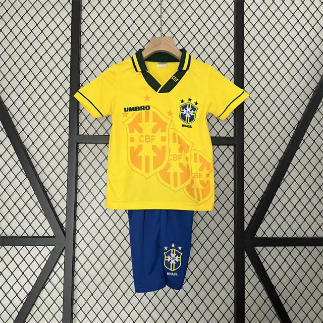 Kit Infantil Brasil Retrô 1994 Amarelo Tetra Campeão
