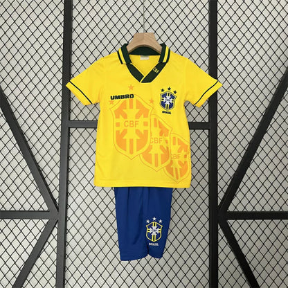 Kit Infantil Brasil Retrô 1994 Amarelo Tetra Campeão