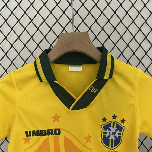 Kit Infantil Brasil Retrô 1994 Amarelo Tetra Campeão