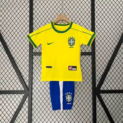 Kit Infantil Brasil Retrô 1998 Amarelo Copa da França