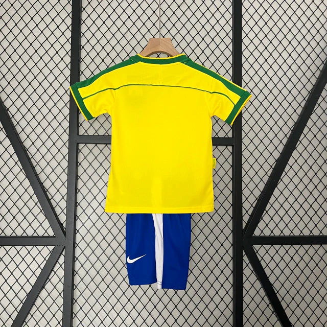 Kit Infantil Brasil Retrô 1998 Amarelo Copa da França