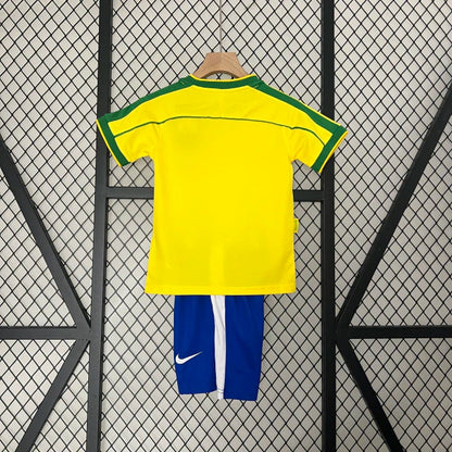 Kit Infantil Brasil Retrô 1998 Amarelo Copa da França