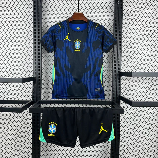 Kit Infantil Seleção Brasileira II 2026 Azul Away Copa do Mundo