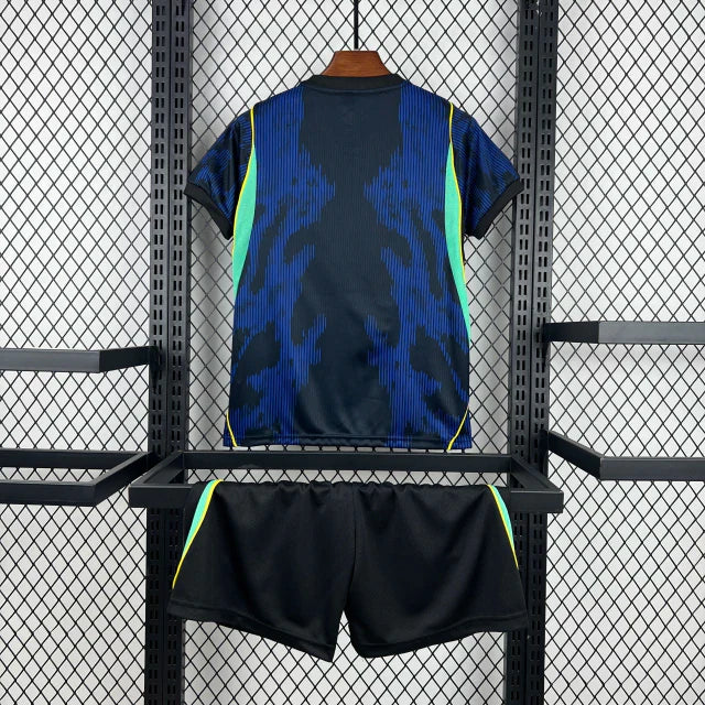 Kit Infantil Seleção Brasileira II 2026 Azul Away Copa do Mundo
