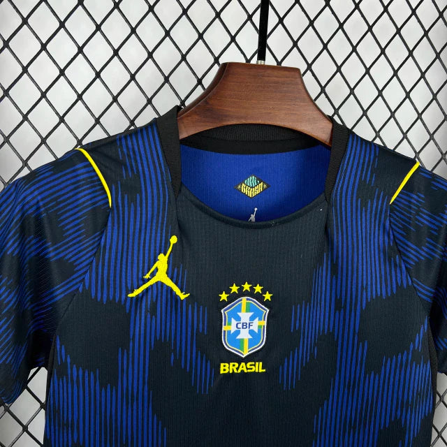 Kit Infantil Seleção Brasileira II 2026 Azul Away Copa do Mundo