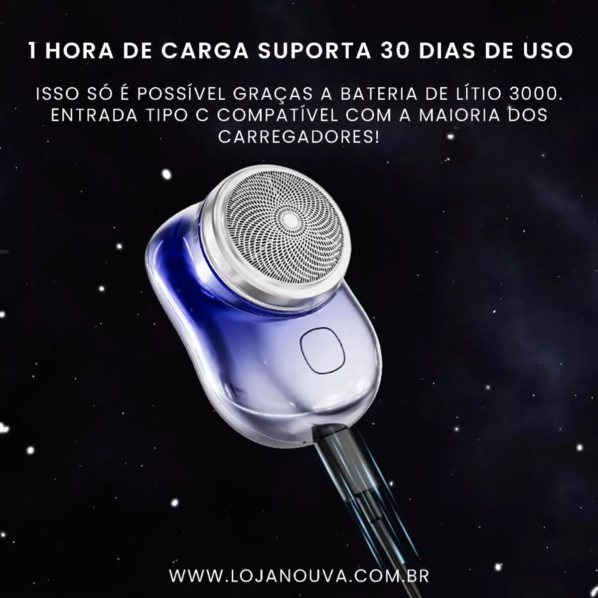 Barbeador Elétrico Portátil Shave Pro