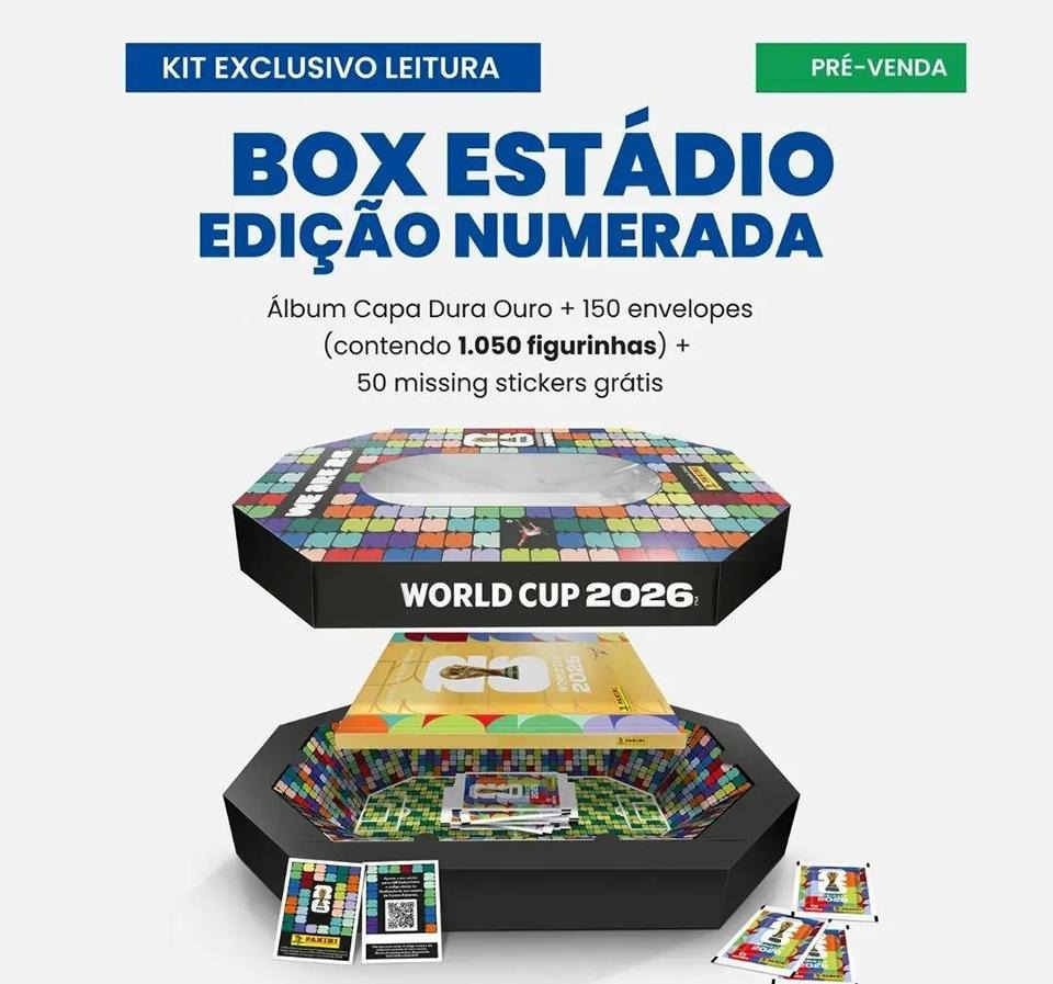 Box Estádio Copa do Mundo Numerado Exclusivo + 1050 Figurinhas - Copa do Mundo 2026