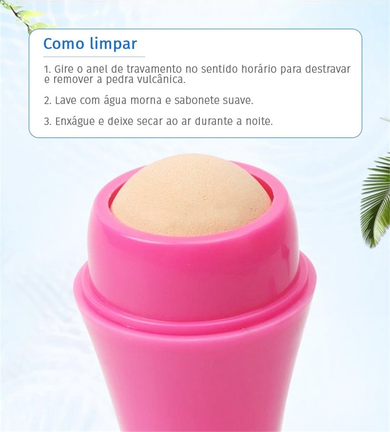 Removedor de oleosidade da pele Volcanic Roller
